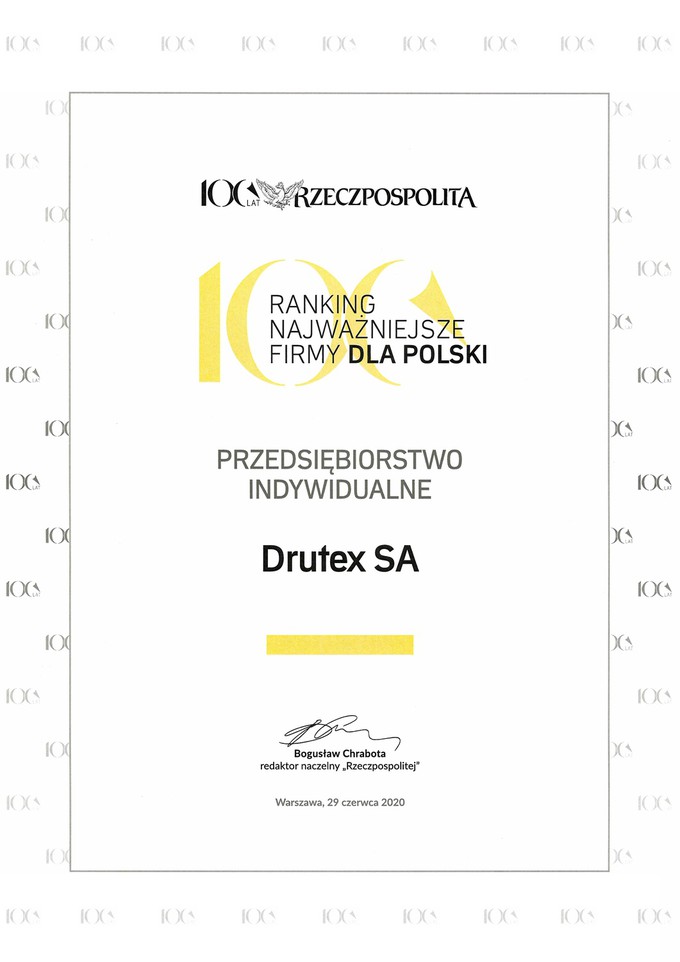 Drutex tra le “Aziende più importanti per la Polonia”