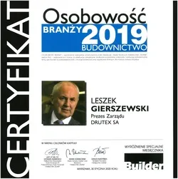 Leszek Gierszewski - Prezes DRUTEX S.A. - Osobowość Branży 2019 - Budownictwo